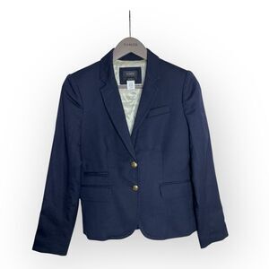 J. Crew Dark Navy Schoolboy Wool Blend Blazer Jacket Size 0